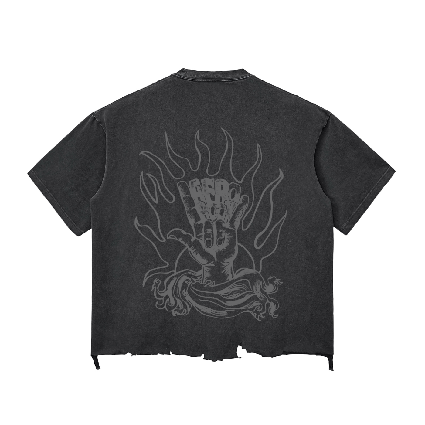 AFROROCK ISHIAGU LION WASH RAW BOXY BLACK TEE