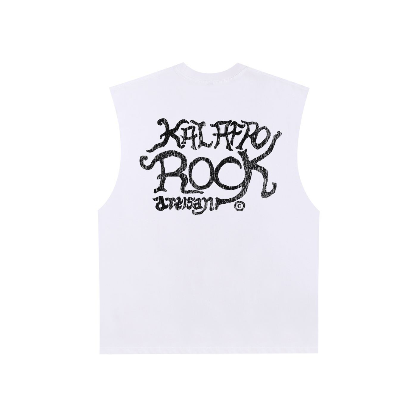 AFROROCK CHIEF SKULL HORNS COER RAW EDGE WHITE TANK