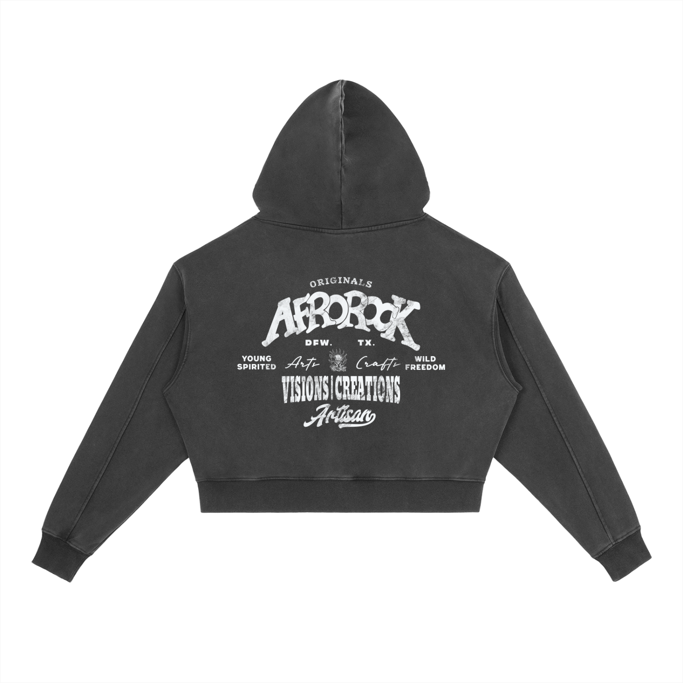 AfroRock ACVC Vintage Washed Heavyweight Black Hoodie