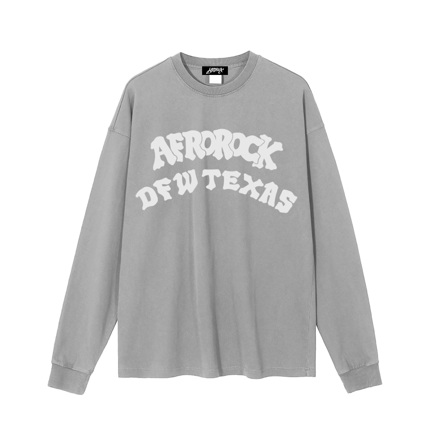 AfroRock DFW Texas Vintage Washed Long Gray Tee