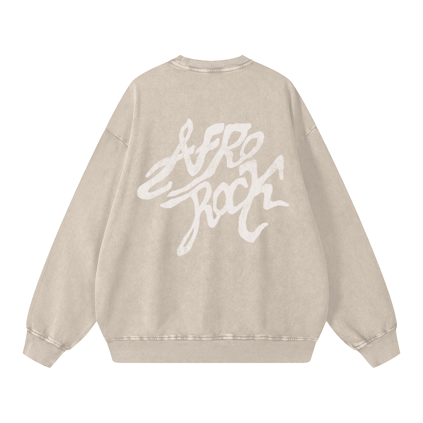 AFROROCK MAZI SKULL HORNS WASHED OVERSIZED LIGHT APRICOT SWEATSHIRT