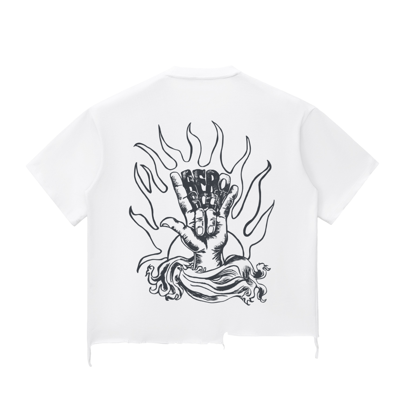 AFROROCK ISHIAGU LION WASH RAW BOXY WHITE TEE