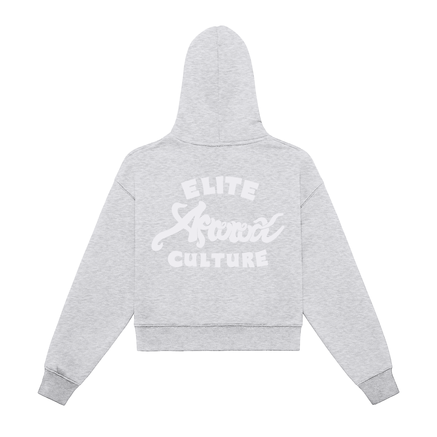 AfroRock Zip-Up Loose Cropped Gray Hoodie
