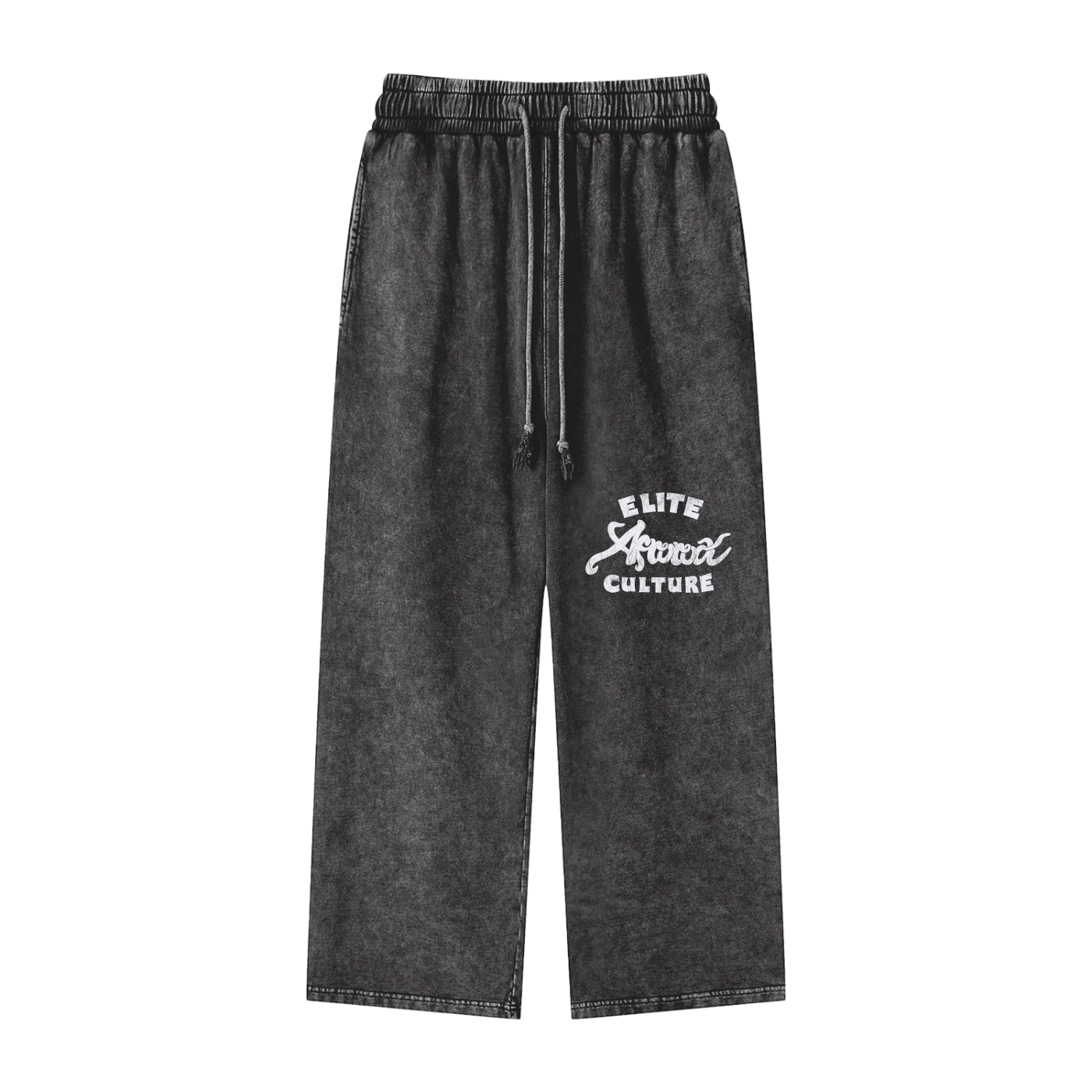 ELITE AFROROCK CULTURE WASHED STRAIGHT LEG PANTS