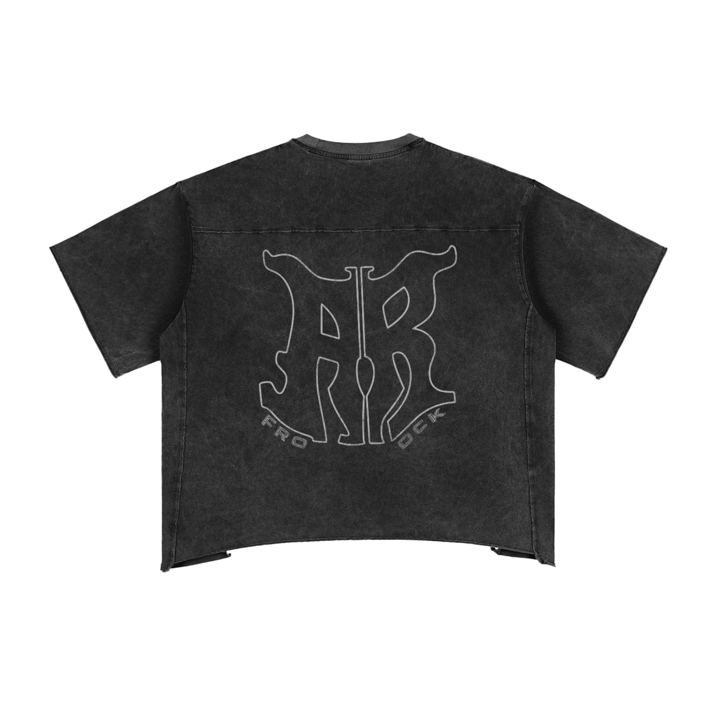 AFROROCK CHIEF SKULL HORNS COER WASHED RAW EDGE BOXY TEE