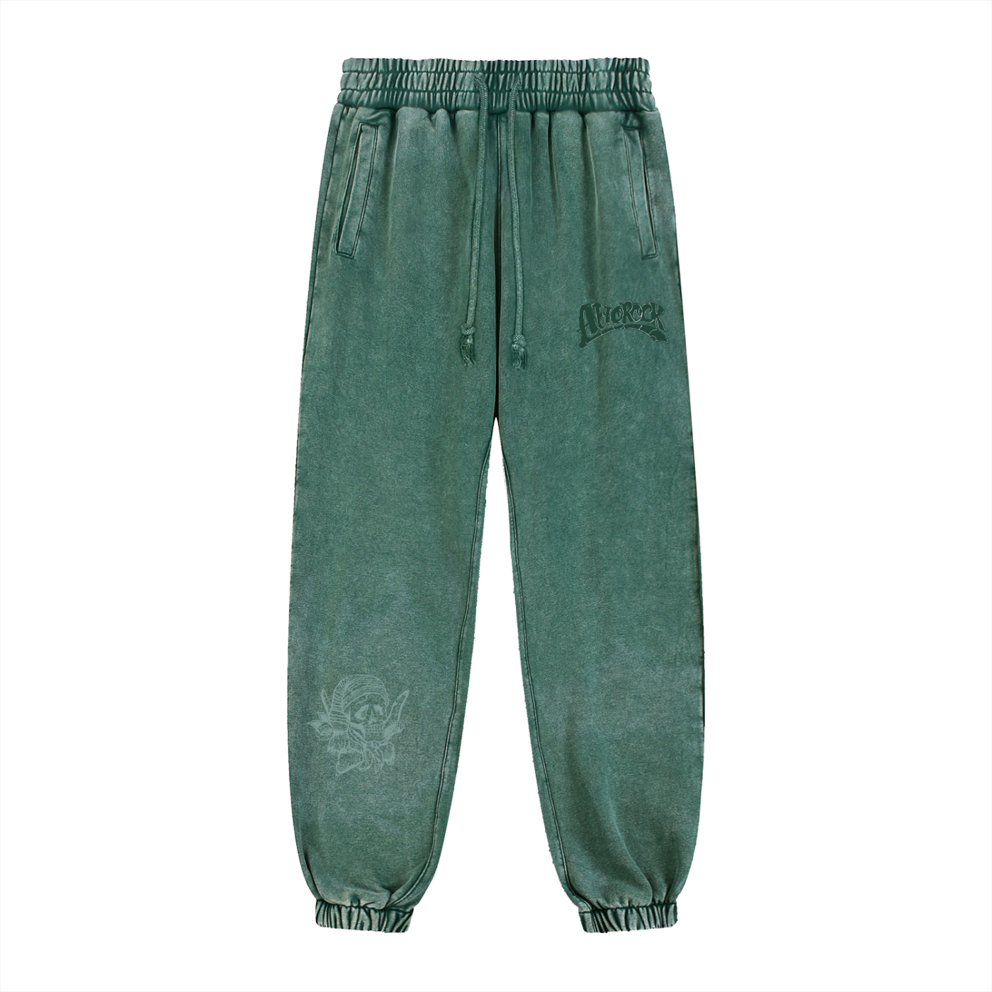 AFROROCK WASH HEAVYWEIGHT GREEN JOGGER SWEATPANTS
