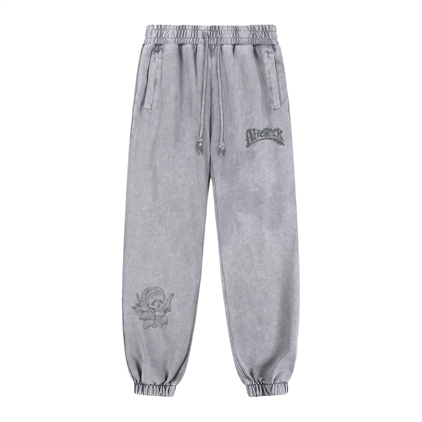 AFROROCK WASH HEAVYWEIGHT GRAY JOGGER  SWEATPANTS