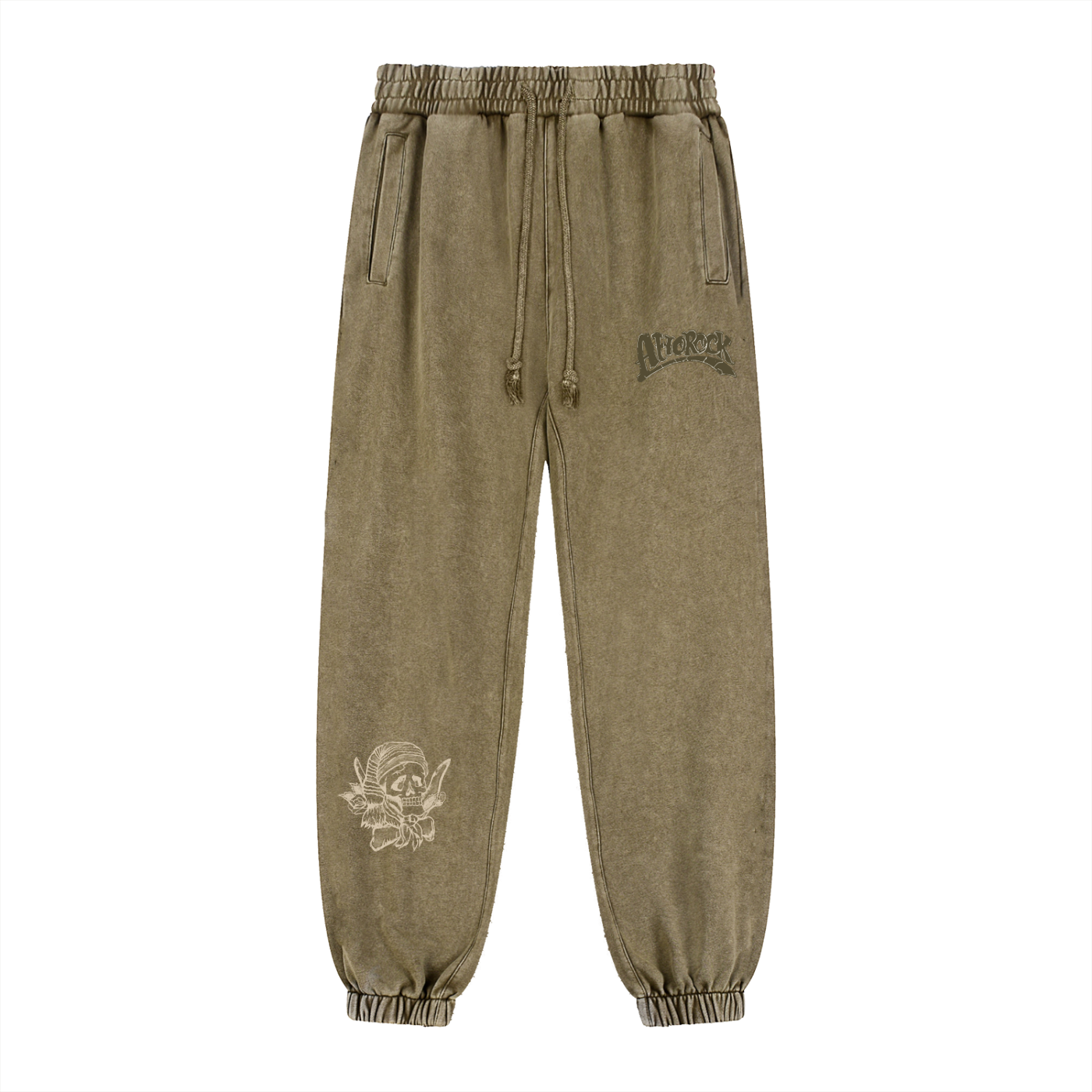 AFROROCK WASH HEAVYWEIGHT BROWN JOGGER SWEATPANTS