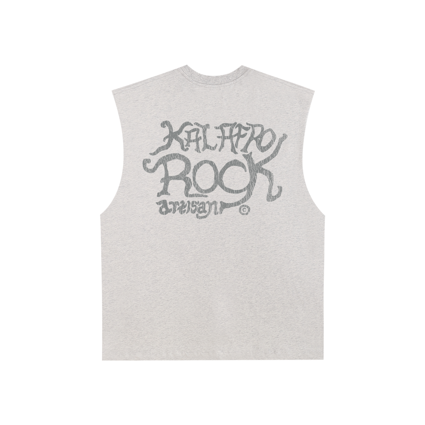 AFROROCK CHIEF SKULL HORNS COER RAW EDGE GRAY TANK