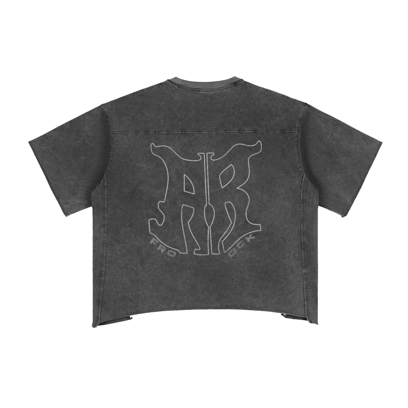 AFROROCK CHIEF SKULL HORNS COER WASHED RAW EDGE BOXY TEE
